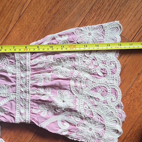 Ana & Rose Romantic Boho Embroidered Bell-Sleeve Blouse Pesant Top Sz.L - Picture 11 of 11